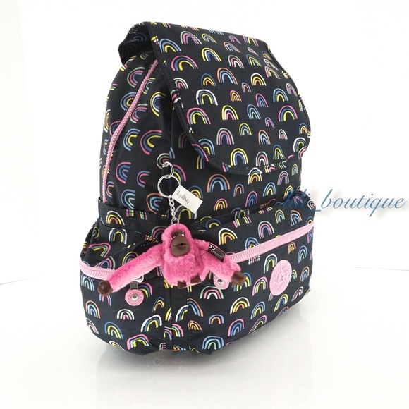 NWT Kipling BP4391 Ezra Travel Bag Backpack Polyester Navy Rainbow Scatter Multi main image 12